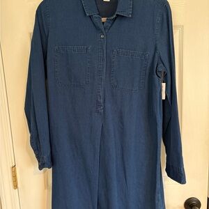 Old Navy Dark Blue Chambray Shirt Dress New with tag